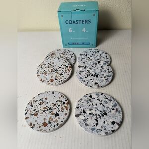 Terrazzo Stone Coasters Set Of 6 4"